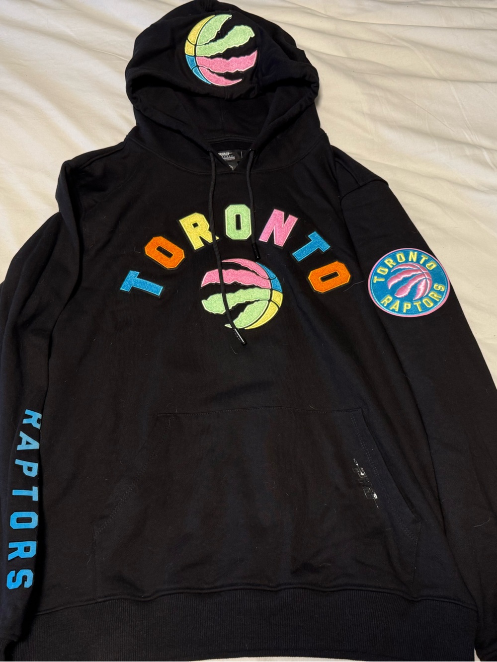 Toronto Raptors Black Crewneck Hoodie with Multicolor Logo